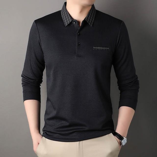 【Billgo】針織棉長袖口袋POLO衫-3款 多色 M-4XL碼 薄款秋冬男上衣 四季可穿(親膚、舒適、換季)