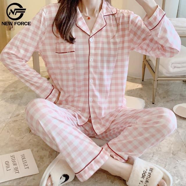 【NEW FORCE】買一送一-棉雅舒靜居家長袖睡衣(長袖睡衣/居家服/女睡衣/保暖睡衣/可愛睡衣/家居服)