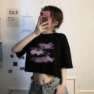 【D.studio】韓版寬鬆高腰短版上衣(短袖上衣 短袖t恤 女裝 顯瘦上衣 衣服 寬鬆上衣 素T 短板上衣 T330)
