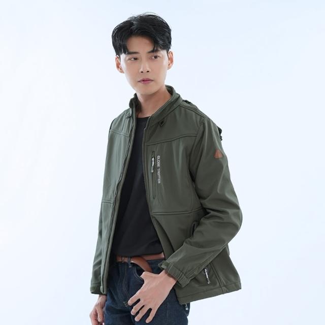 【遊遍天下】男款GlobeTex防水防風保暖刷毛軟殼外套(登山騎車 M-5L 大尺碼)