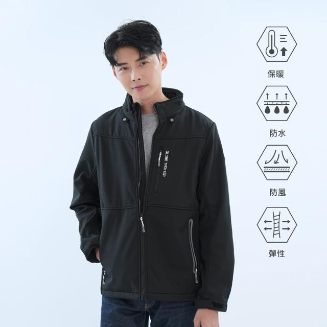 【遊遍天下】男款GlobeTex防水防風保暖刷毛軟殼外套(登山騎車 M-5L 大尺碼)