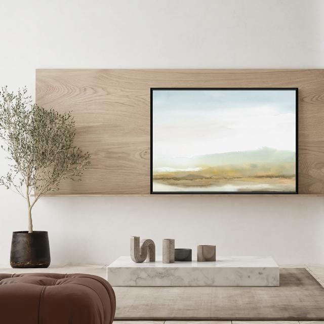 【菠蘿選畫所】山海油畫風景抽象畫-42x60cm(現代抽象風景裝飾畫 /居家佈置/招金色山水聯畫組合)