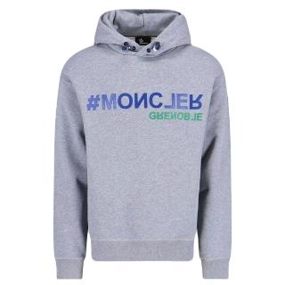 【MONCLER】男款 Grenoble Day-Namic 系列 品牌LOGO 長袖帽T-灰色(S號、M號)