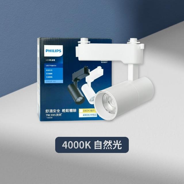 【Philips 飛利浦】2入組 LED ST033T 7W 白殼 軌道燈 投射燈(2025年最新款)