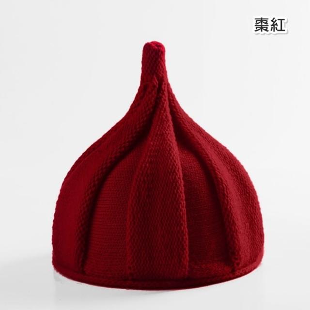 【橘魔法】旋轉毛線編織精靈帽(栗子帽 毛帽 帽子 配件 聖誕 大紅 過年 新年 中性款 男童 女童 童裝 兒童)
