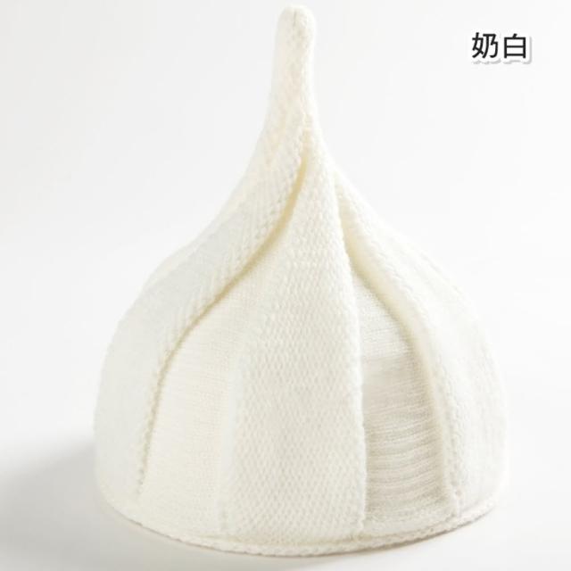 【橘魔法】旋轉毛線編織精靈帽(栗子帽 毛帽 帽子 配件 聖誕 大紅 過年 新年 中性款 男童 女童 童裝 兒童)