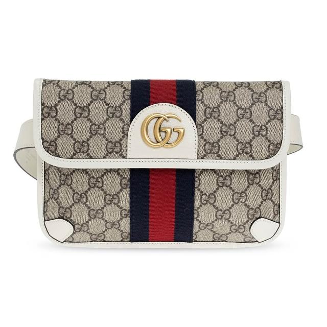 【GUCCI 古馳】經典LOGO緹花織帶斜背包/腰包/編織手拿包(款式任選)