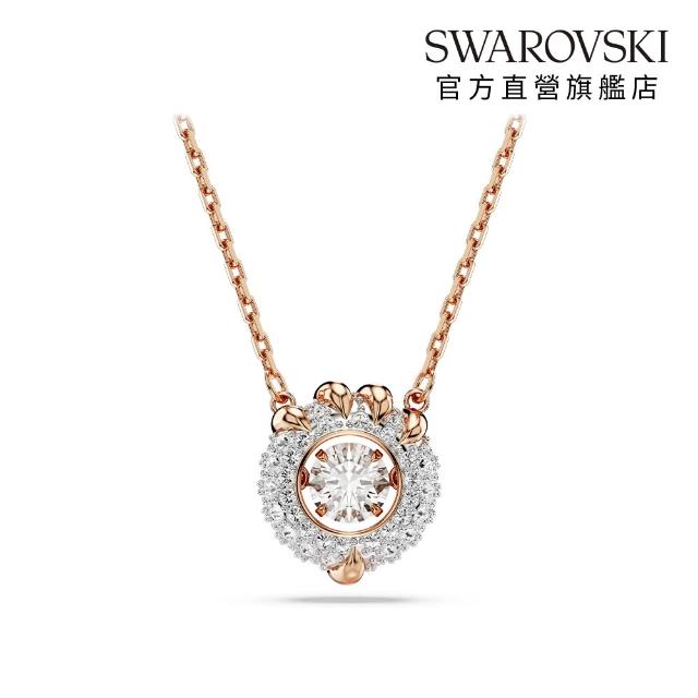 【SWAROVSKI 施華洛世奇】官方直營 Dragon & Phoenix 鏈墜 龍爪 白色 鍍白金色/鍍玫瑰金色(2色任選 )