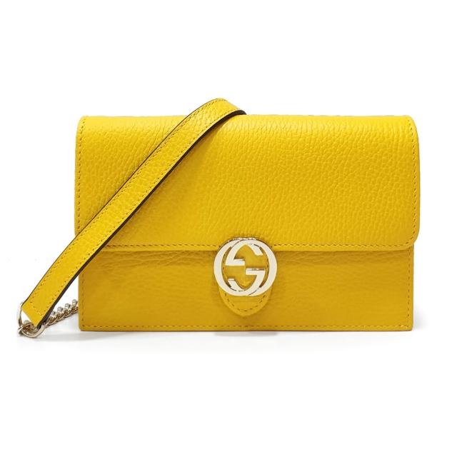 【GUCCI 古馳】615523 / 510314 經典雙G金屬LOGO荔枝紋牛皮鏈帶WOC手拿肩背斜背包(多款可選)