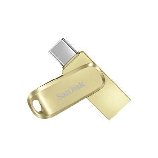 【SanDisk 晟碟】Ultra Luxe Type-C 雙用隨身碟金色128GB(公司貨)