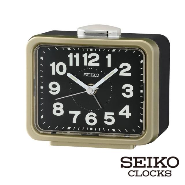 【SEIKO 精工】安睡夜晚 靜音夜光 鬧鐘時鐘 QHK062G.QHK062K.QHK062R.QHK062S(清楚大數字 有秒針)