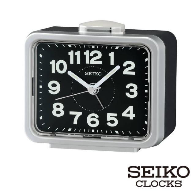 【SEIKO 精工】安睡夜晚 靜音夜光 鬧鐘時鐘 QHK062G.QHK062K.QHK062R.QHK062S(清楚大數字 有秒針)