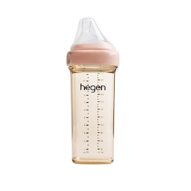 【hegen】總代理｜PCTO™金色奇蹟PPSU多功能方圓型寬口奶瓶 330ml(嫣粉/沁藍/漾紫)