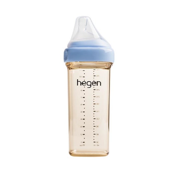 【hegen】總代理｜PCTO™金色奇蹟PPSU多功能方圓型寬口奶瓶 330ml(嫣粉/沁藍/漾紫)