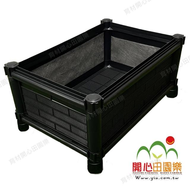 【田園樂】育材雙層雙連通種植箱+金屬輪1.5吋*6(組合種菜箱/深根植物栽培/可選側板/金屬輪子方便移動)
