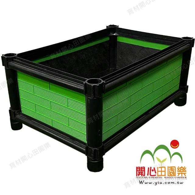 【田園樂】育材雙層雙連通種植箱+金屬輪1.5吋*6(組合種菜箱/深根植物栽培/可選側板/金屬輪子方便移動)