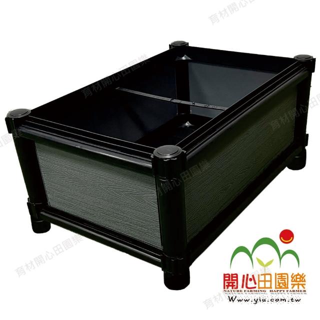 【田園樂】育材雙層雙連通種植箱+金屬輪1.5吋*6(組合種菜箱/深根植物栽培/可選側板/金屬輪子方便移動)