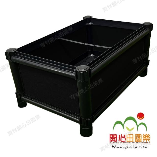 【田園樂】育材雙層雙連通種植箱+金屬輪1.5吋*6(組合種菜箱/深根植物栽培/可選側板/金屬輪子方便移動)
