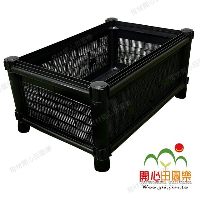 【田園樂】育材雙層雙連通種植箱+金屬輪1.5吋*6(組合種菜箱/深根植物栽培/可選側板/金屬輪子方便移動)