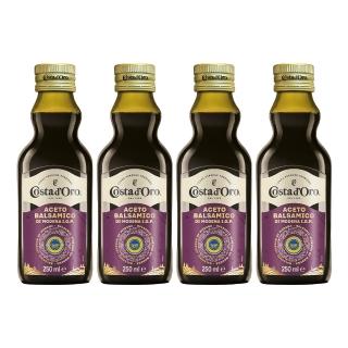 【Costa dOro 高士達】義大利原裝進口巴薩米克醋250mlx4入(調理釀造醋-摩德納 歐盟I.G.P 認證)