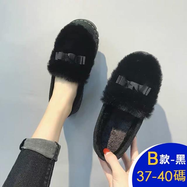 【K.W.】春季新品現貨保暖毛毛包鞋多款組(保暖 毛毛鞋 懶人鞋 樂福鞋 雪靴 共6款)
