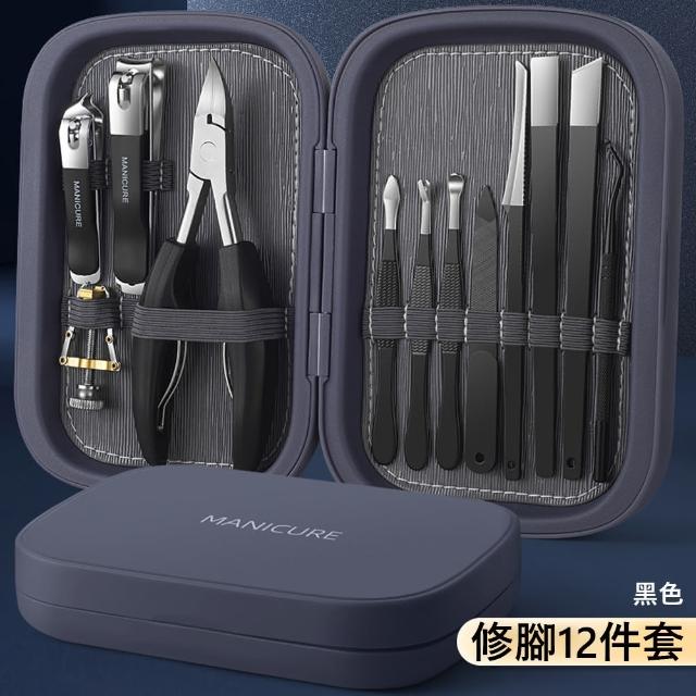 【Gabor】甲溝炎指甲鉗套裝 12件組 不鏽鋼修甲修腳工具 交換禮物(死皮銼/鷹嘴鉗/凍甲/嵌甲)