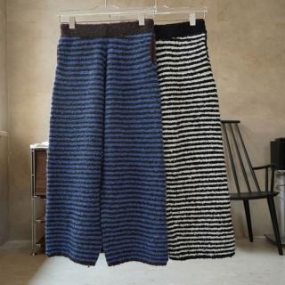 【巴黎精品】現貨+預購 休閒褲闊褲長褲(韓系撞色條紋針織女褲子2色a1ea3)