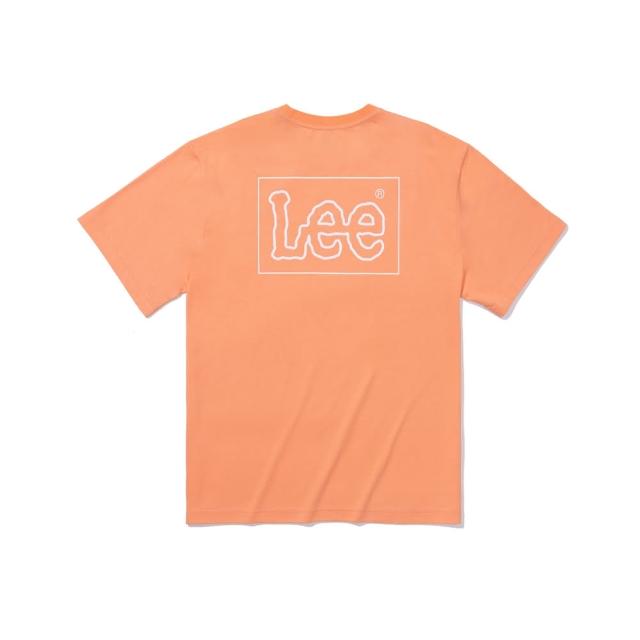 【Lee】男裝 短袖T恤 / 背後長框 鏤空大LOGO 共2色 舒適版型(LB402023166 / LB402023169)