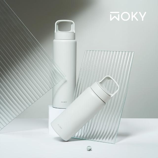 【WOKY 沃廚】2入_鈦陶瓷提手運動保溫瓶600ml(運動水瓶/隨行杯/保溫杯瓶/保冰杯瓶/水壺)