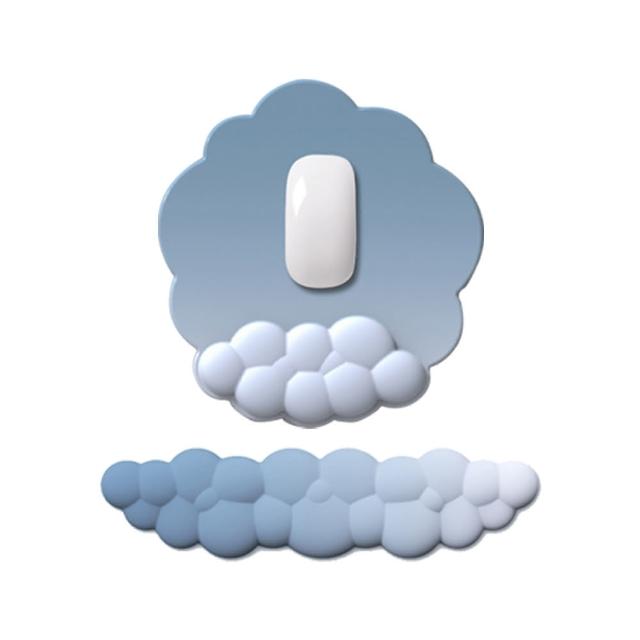 【Nil】漸變雲朵護腕滑鼠墊套裝 記憶棉矽膠鍵盤手腕托 防水透氣手腕墊(護手托 護腕托)
