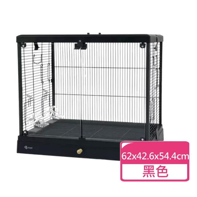 【Pet Best】尊爵觀景厚抽豪華透明雙開門式鳥籠 兩色可挑選(鸚鵡籠 鳥籠)