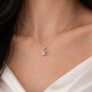 【鉅曜】聖誕禮物 18K金 50分鑽 經典鑽石項鍊-多色選 18K鍊+18K墜 交換禮物(培育鑽石 真鑽 鑽石)