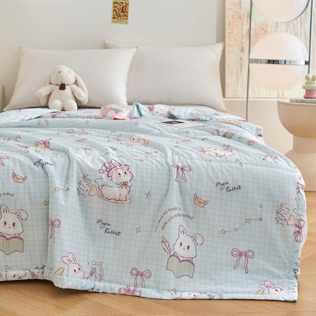 【ALAI 寢飾工場】買1送1 涼夏韓版抗菌冰絲涼被 多款任選 150×200cm(可水洗/四季被/冰冰被/涼感絲/隨身被)