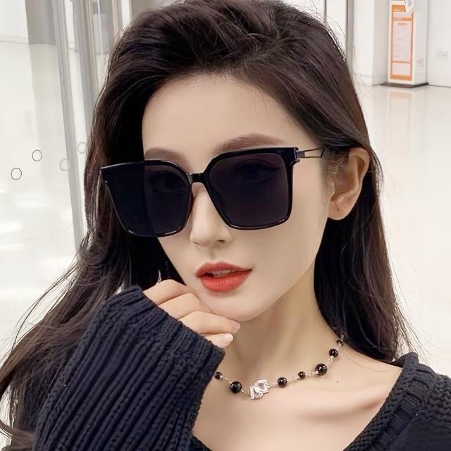 【Seoul Show 首爾秀】金屬鏤空鏡腿男女大方框防曬遮陽時尚太陽眼鏡抗UV400墨鏡 G17