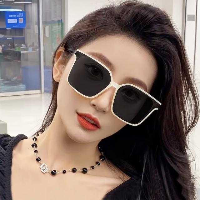 【Seoul Show 首爾秀】金屬鏤空鏡腿男女大方框防曬遮陽時尚太陽眼鏡抗UV400墨鏡 G17