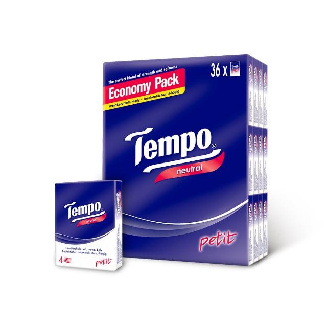 【TEMPO】4層加厚紙手帕無香/香氛袖珍包(7抽x36包/組)