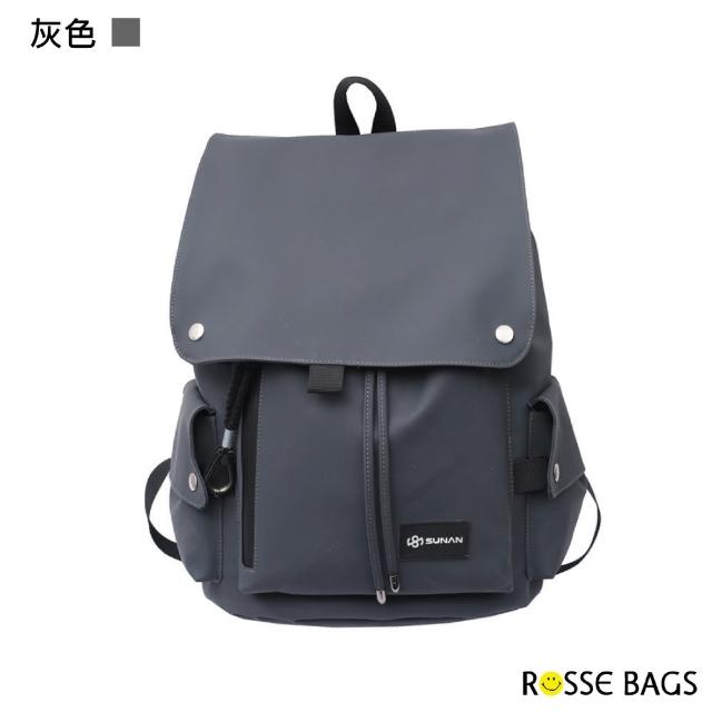 【Rosse Bags】雙11 男女款中性時尚大容量學生雙肩包(現+預  黑色／綠色／紅色／灰色)