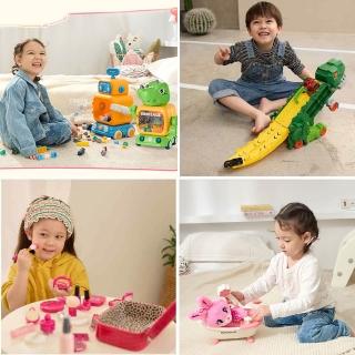 【kikimmy】2IN1霸王龍飛車、仿真彩妝遊戲、咕卡貼紙364件組、仿真家電家家酒、百科全書模型玩具(多款任選)