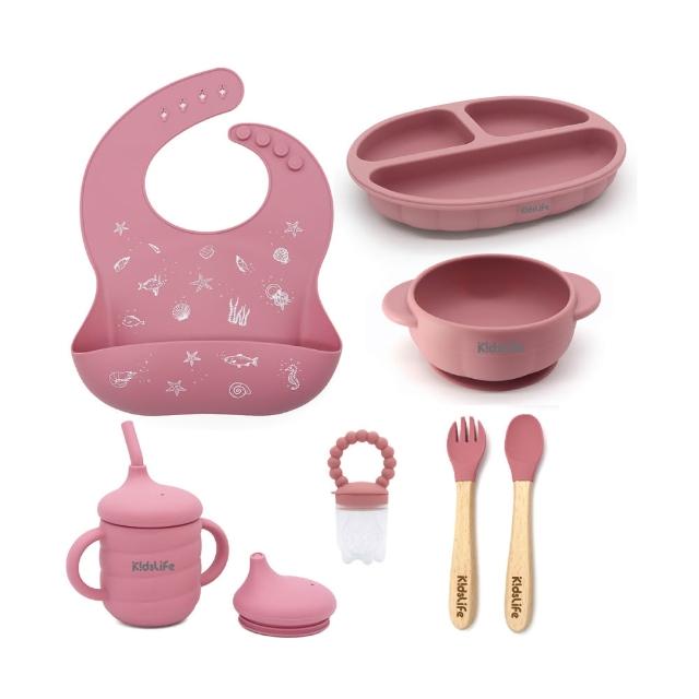 【KidsLife】寶寶餐具彌月禮盒(多款可選)｜寶寶餐具 矽膠餐盤  滿月禮 新生兒禮盒 彌月禮 周歲禮