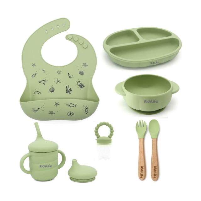 【KidsLife】寶寶餐具彌月禮盒(多款可選)｜寶寶餐具 矽膠餐盤  滿月禮 新生兒禮盒 彌月禮 周歲禮
