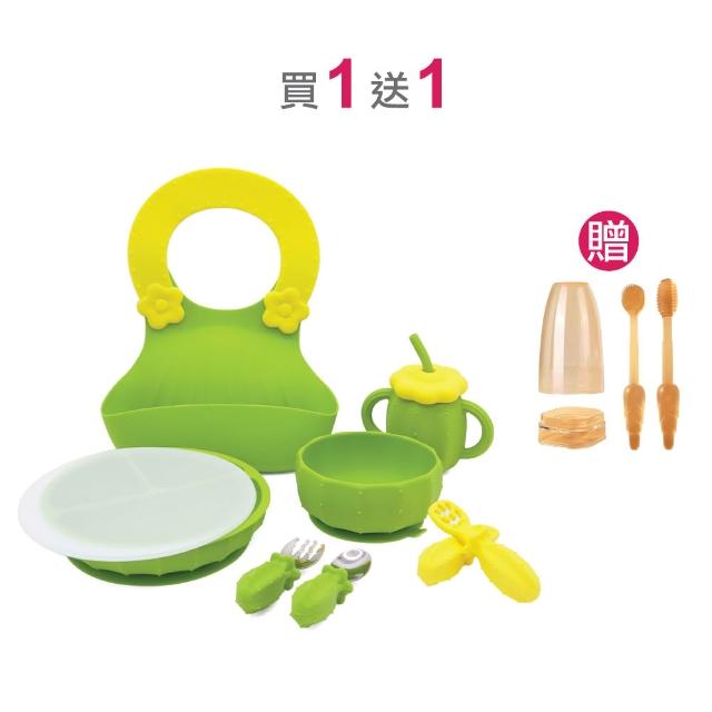 【KidsLife】寶寶餐具彌月禮盒(多款可選)｜寶寶餐具 矽膠餐盤  滿月禮 新生兒禮盒 彌月禮 周歲禮