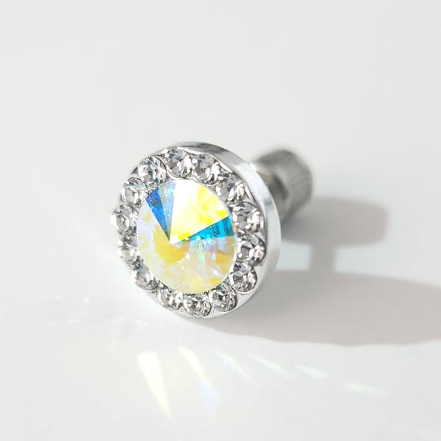 【GIUMKA】鎖扣耳環．幸運石｜反鑽．施華洛世奇元素．單支