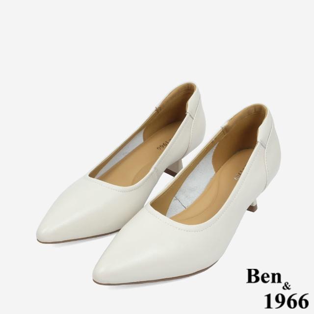 【Ben&1966】質感牛皮氣質尖頭跟鞋-24610