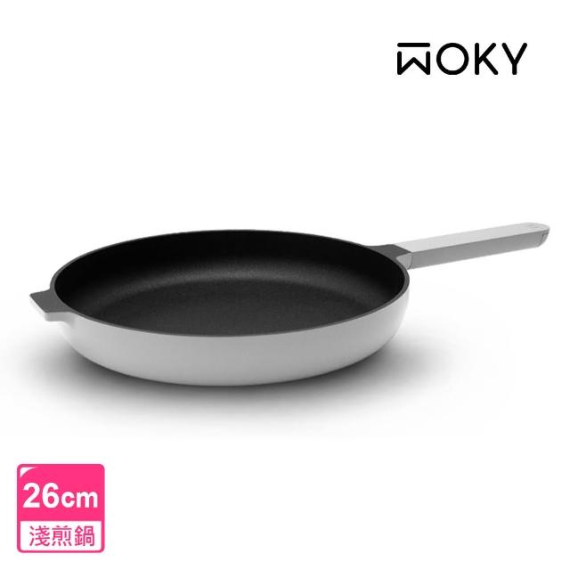 【WOKY 沃廚】哈哈鍋2.0雙鍋組-26cm淺煎鍋+32cm深煎鍋(Ticera系列/不沾鍋/平底鍋)
