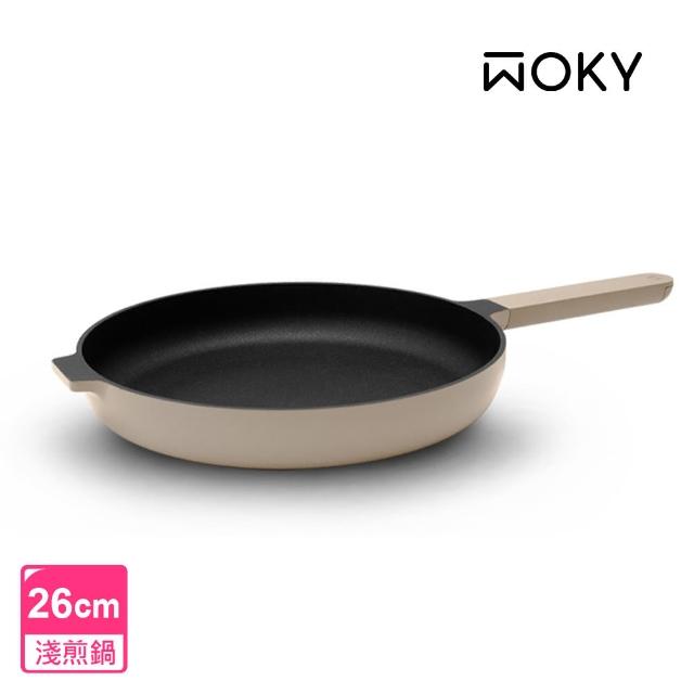 【WOKY 沃廚】哈哈鍋2.0雙鍋組-26cm淺煎鍋+32cm深煎鍋(Ticera系列/不沾鍋/平底鍋)