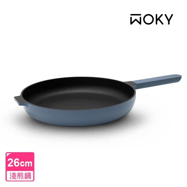 【WOKY 沃廚】哈哈鍋2.0雙鍋組-26cm淺煎鍋+32cm深煎鍋(Ticera系列/不沾鍋/平底鍋)
