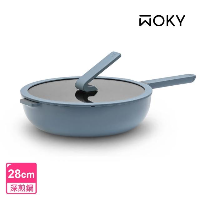 【WOKY 沃廚】哈哈鍋2.0雙鍋組-28cm深煎鍋+32cm深煎鍋(Ticera系列/不沾鍋/平底鍋)