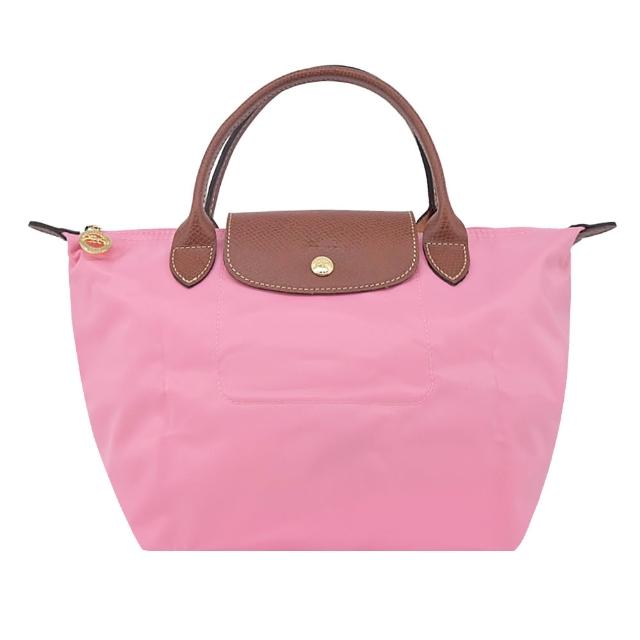 【LONGCHAMP】經典原創/刺繡短把再生尼龍摺疊手提水餃包(小/多色選)