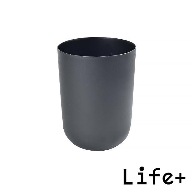 【Life+】日系無印風 圓形無蓋單層垃圾桶8L_2入組(居家美化 無印風 垃圾分類)