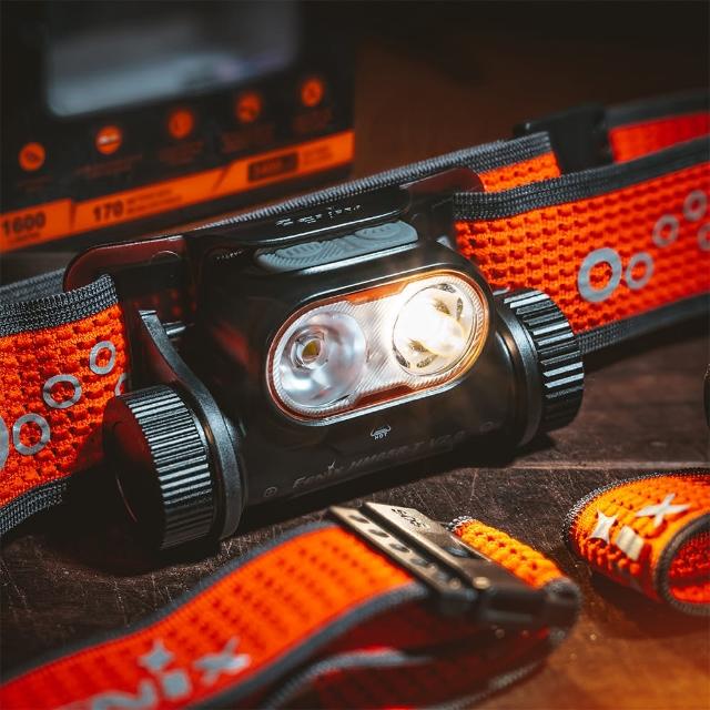 【Fenix】HM65R-T V2.0 1600流明超輕鎂合金越野跑頭燈 附原廠18650電池1顆(夜跑頭燈 防水跑步頭燈)